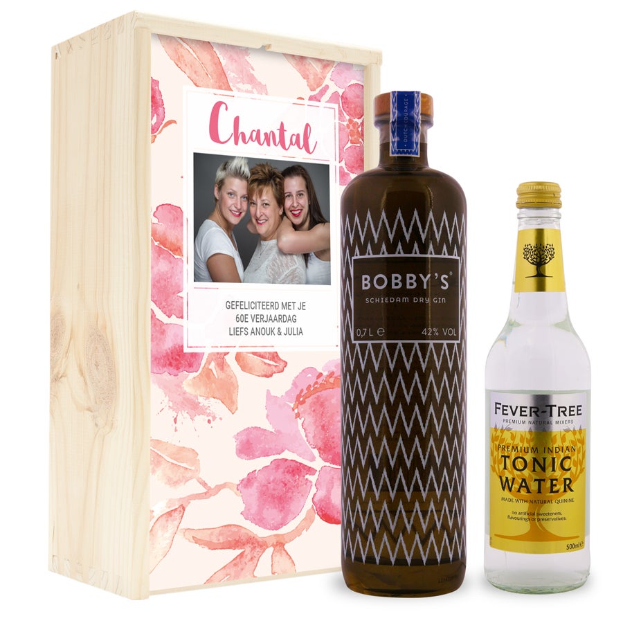 Gin-tonic pakket bedrukken - Bobby's gin (glanzende deksel)
