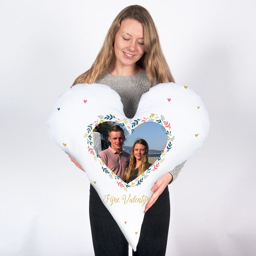 Volledig bedrukt fotokussen - Hart - Katoen (80x80)