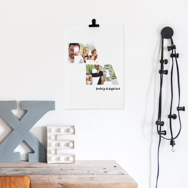 Foto collage poster maken - &apos;Papa en ik&apos; (40x50)