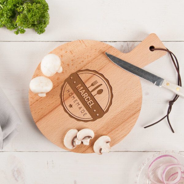 Houten snijplank graveren - Beuken - Rond (S)