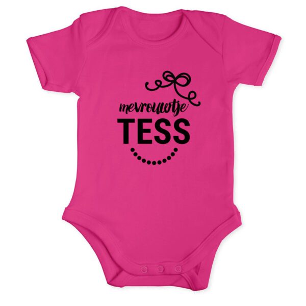 Romper bedrukken - Korte mouw - Roze - 50/56