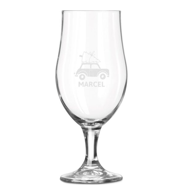 Bierglas op voet graveren