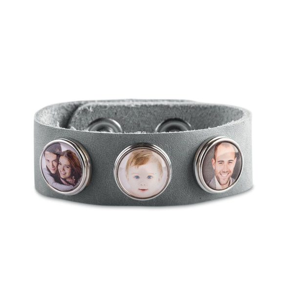 Clicks armband - Grijs - 2 foto&apos;s - 24,5 cm