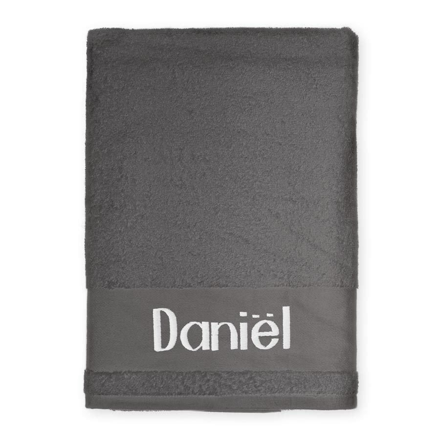 Badlaken borduren - Antraciet