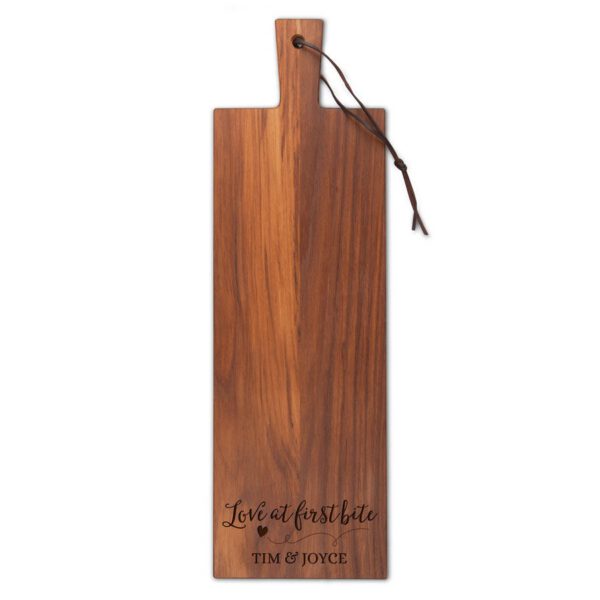 Houten snijplank graveren - Teak - Langwerpig - staand (S)