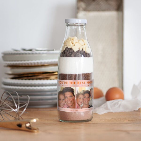 Moederdag brownie bakmix met persoonlijk etiket