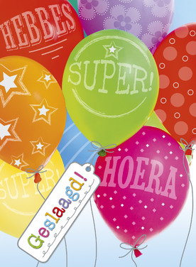 Geslaagd, vol met ballonnen