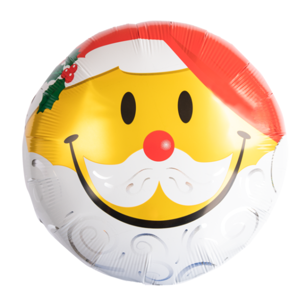 Kerstballon Smiley Santa