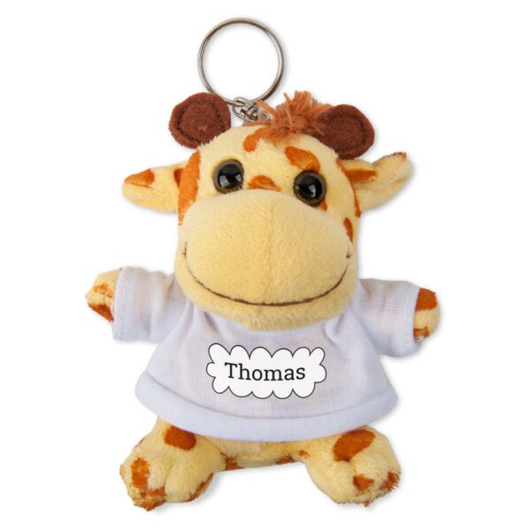 Sleutelhanger giraffe met bedrukt T-shirt