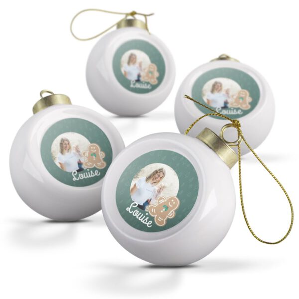 Keramieken kerstbal bedrukken (4 stuks)
