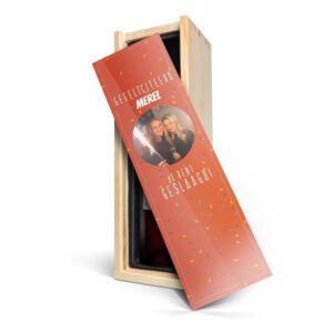 Wijn in bedrukte kist - Luc Pirlet - Merlot