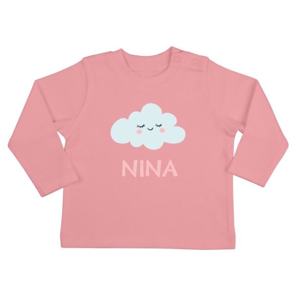 Baby shirt bedrukken - Lange mouw - Babyroze - 50/56
