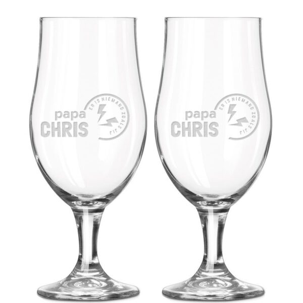 Vaderdag bierglas op voet graveren - 2 stuks