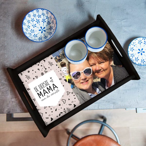 Moederdag dienblad bedrukken - Zwart - Groot