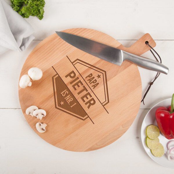 Houten snijplank graveren - Beuken - Rond (M)
