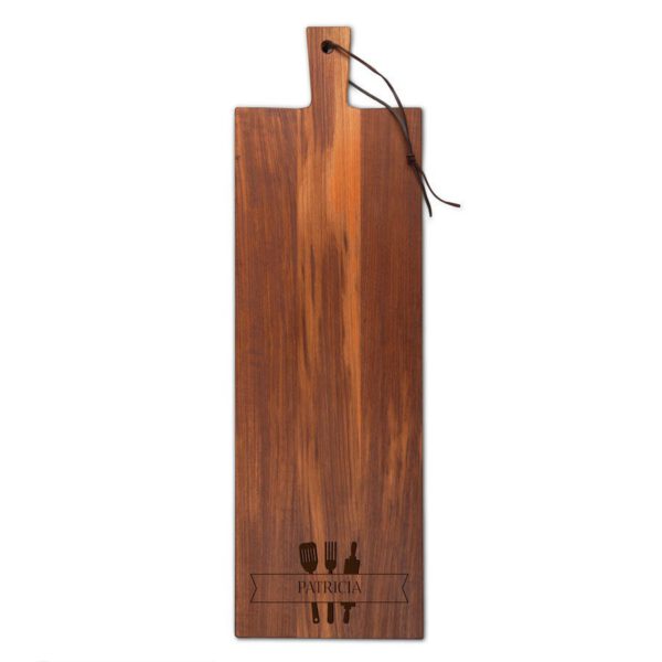 Houten snijplank graveren - Teak - Langwerpig - staand (M)