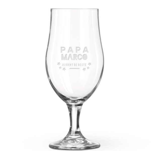 Vaderdag bierglas op voet graveren