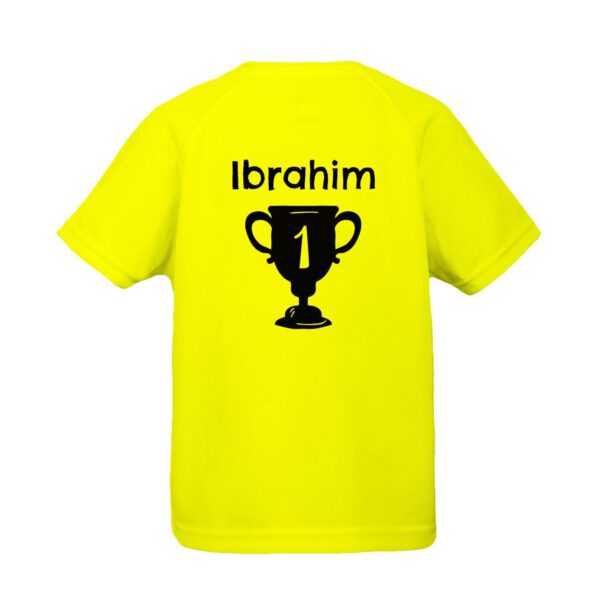 Sportshirt bedrukken - Kind - 10 jaar (geel)