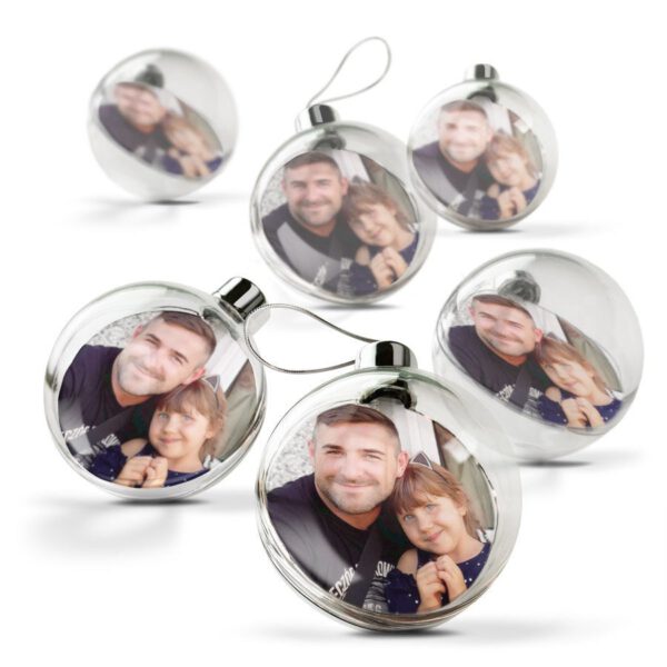 Transparante kerstbal bedrukken (6 stuks)