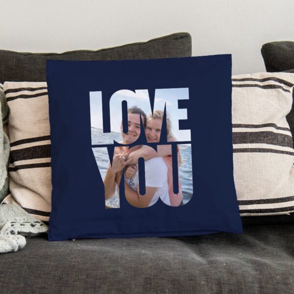 Liefdeskussen bedrukken - Navy - 40x40cm - Ongevuld
