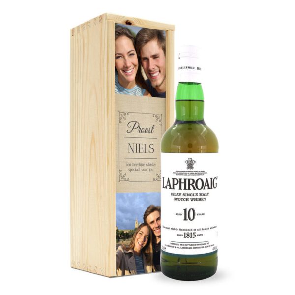 Whisky in bedrukte kist - Laphroaig 10 Years