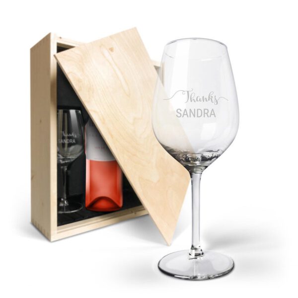 Wijnpakket met glas - Luc Pirlet Syrah (Gegraveerde glazen)