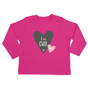 Baby shirt bedrukken - Lange mouw - Fuchsia - 50/56