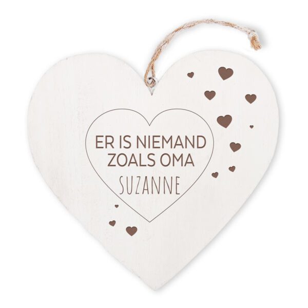 Houten hart voor oma graveren