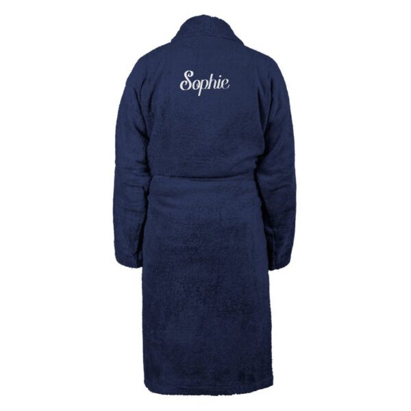Dames badjas borduren - Donkerblauw - L/XL