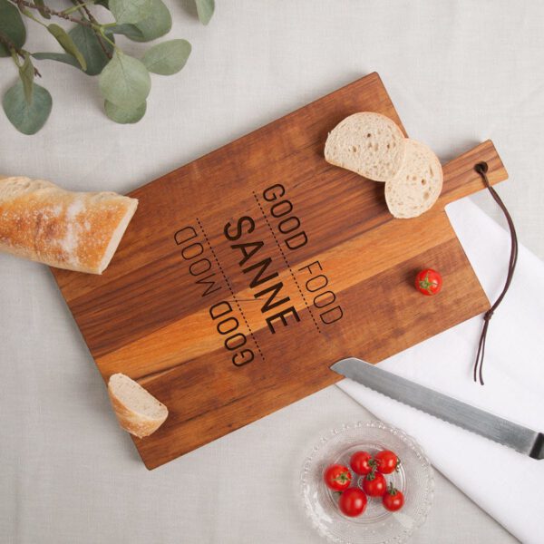 Houten snijplank graveren - Teak - Rechthoekig - Staand (L)