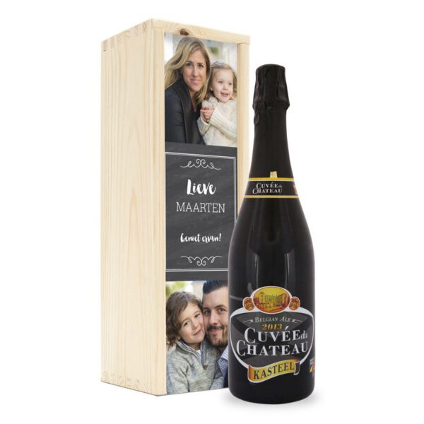 Bier in bedrukte kist - Kasteel Cuvée du Chateau