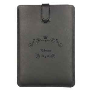 Leren iPad hoes met naam - iPad Mini 3 (Zwart)