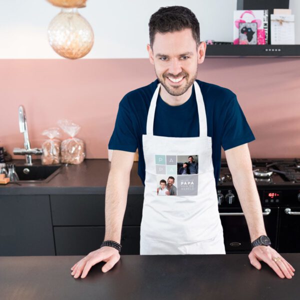 Vaderdag schort bedrukken - Wit