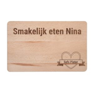 Houten broodplank graveren - S