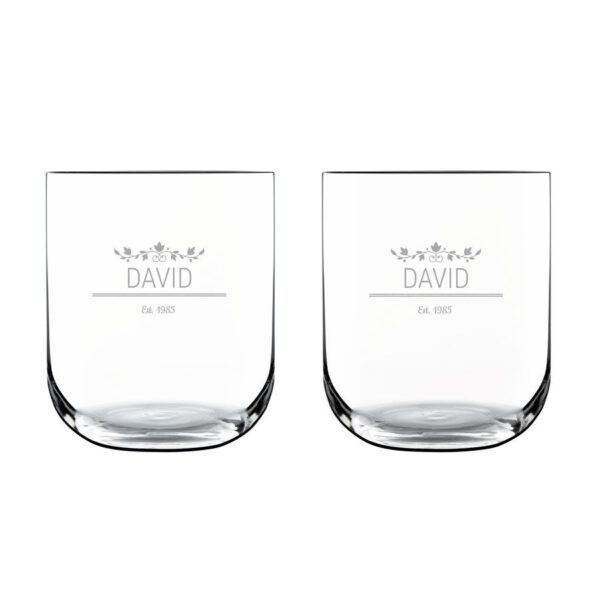 Waterglas deluxe graveren (2 stuks)