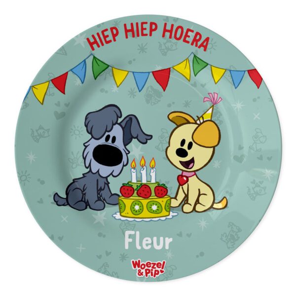 Woezel & Pip bordje bedrukken - Verjaardag