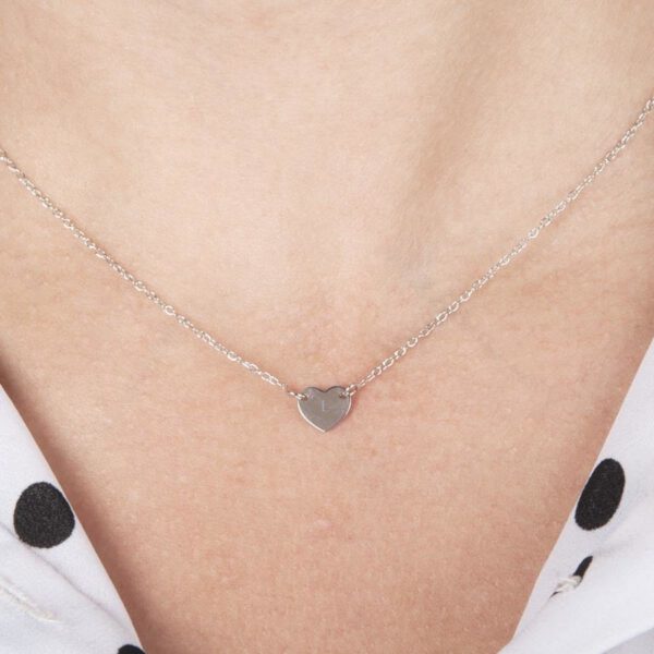Zilveren ketting met initialen graveren - Hart
