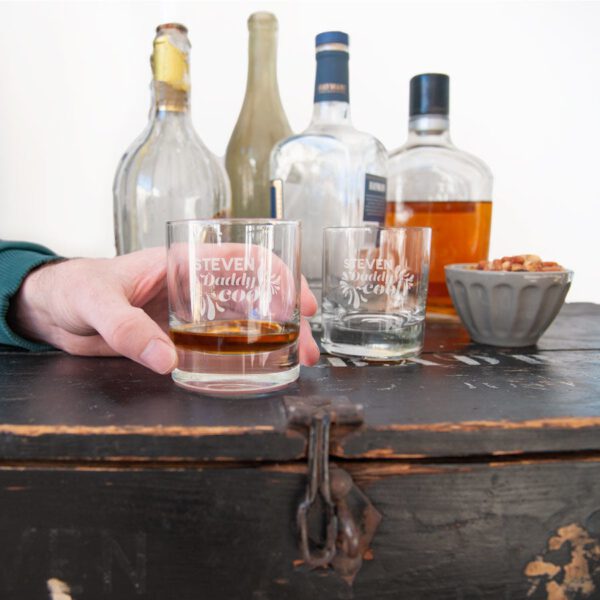 Vaderdag whiskey glazen graveren - Set van 2