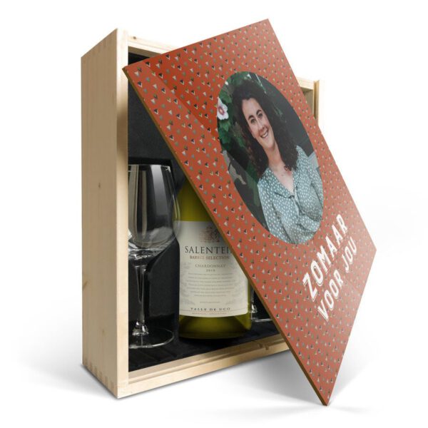 Wijnpakket met glas - Salentein Chardonnay (Bedrukte deksel)