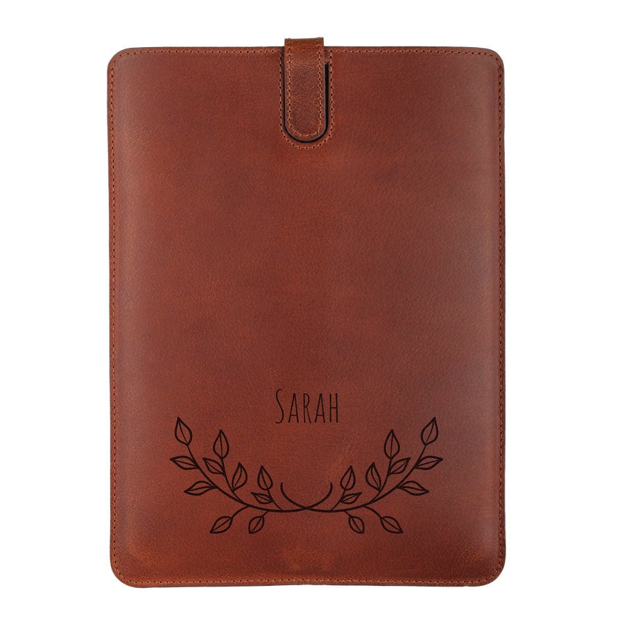 Leren iPad hoes met naam - iPad Air (Bruin)