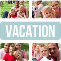 Collage 4 foto's en aanpasbare tekst