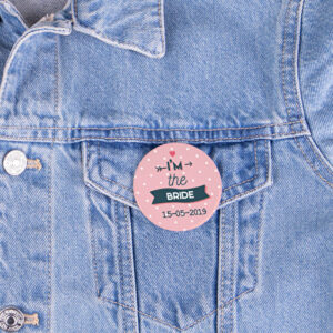 Gepersonaliseerde ronde button met foto 38ø mm Buttons bedrukken met foto en naam