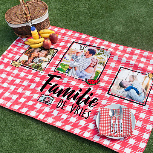 Picknickkleed met foto en tekst bedrukken 95 x 140 cm