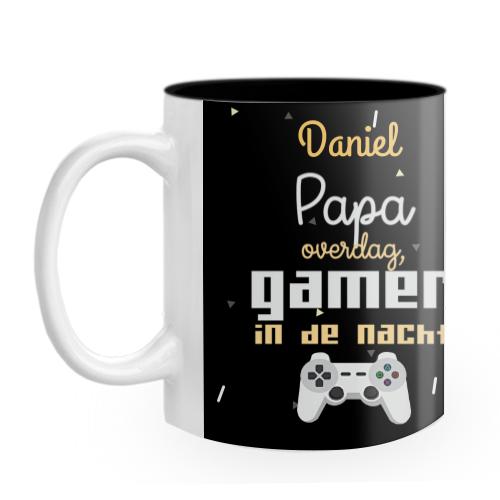 Vaderdag Mok bedrukken "Papa & Gamer" Mok met foto bedrukken 8ø x 9