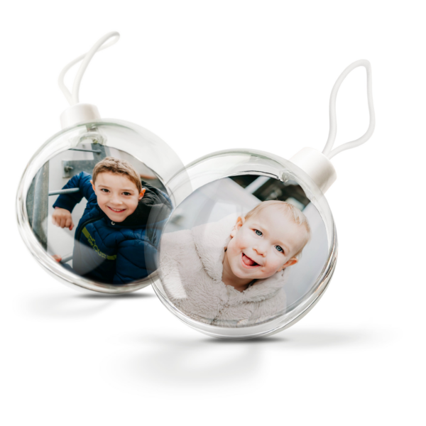 Transparante kerstbal bedrukken (2 stuks)