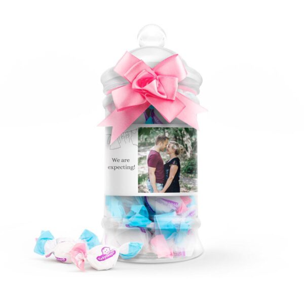 Gender reveal snoepjes in bedrukte stopfles - meisje