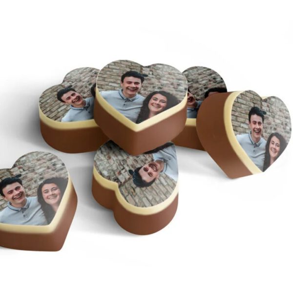 Chocolade bonbons hart met foto - 27 stuks