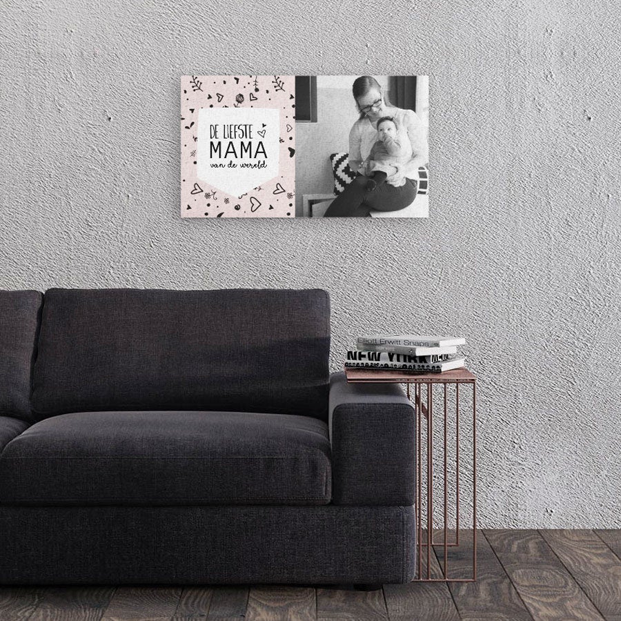 Moederdag foto op canvas - 60x40 cm