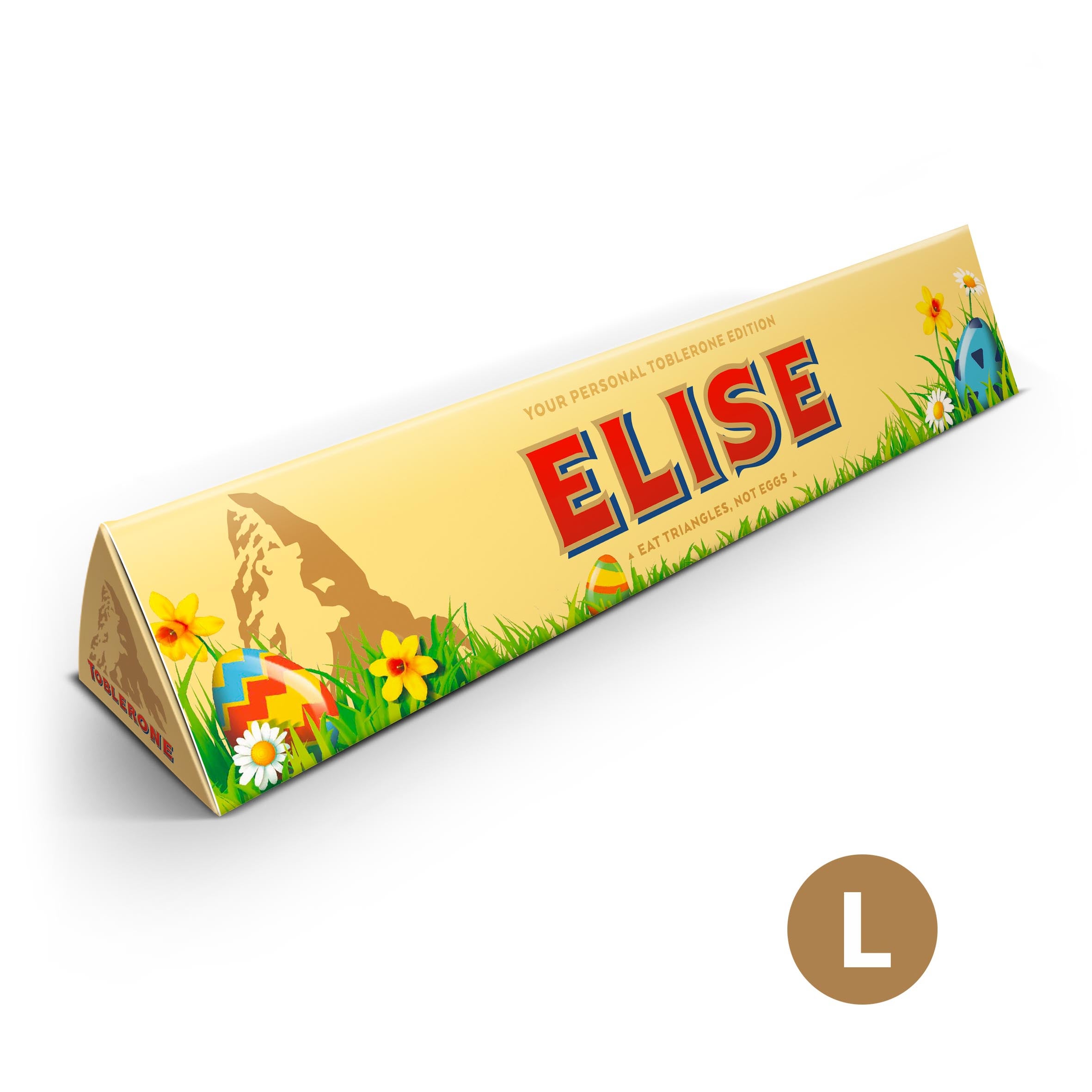 Toblerone paasreep zakelijk met naam en foto - Large