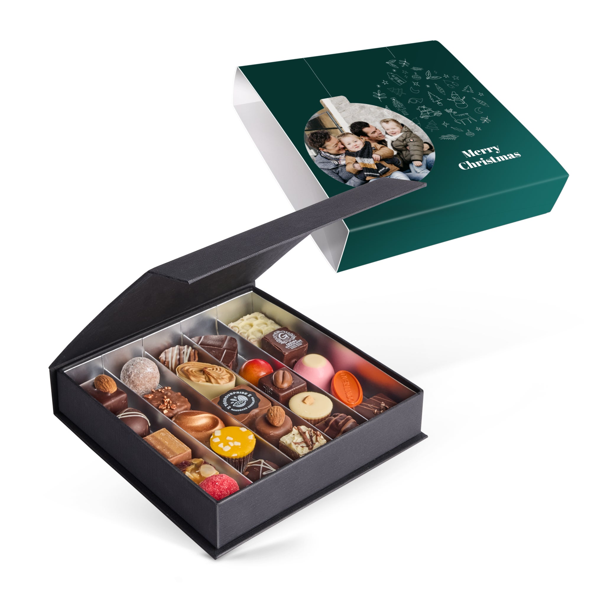 Luxe bonbon giftbox bedrukken - Kerst (25 stuks)